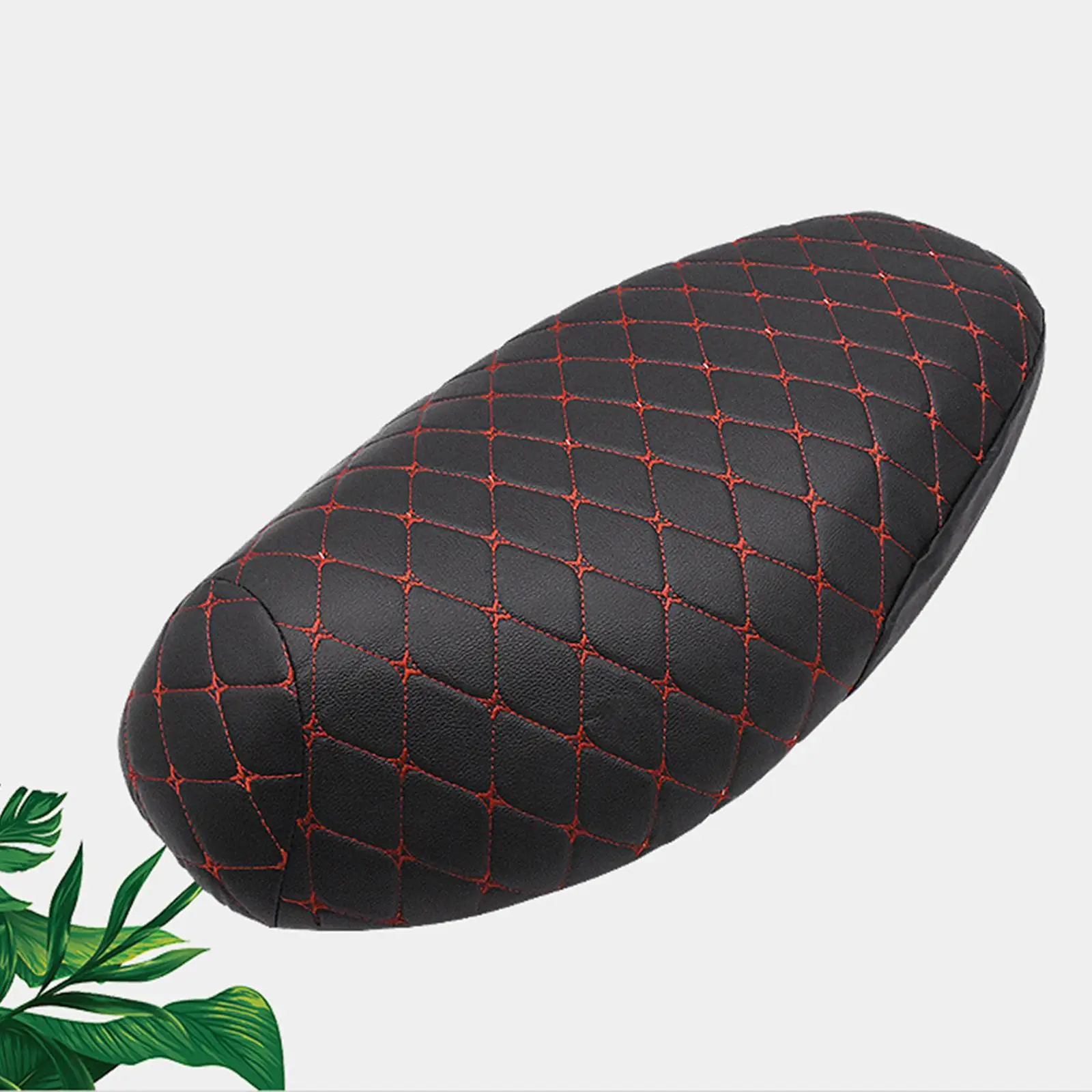 Black Leather Motorcycle Cushion Cover Waterproof Dustproof Saddle Seat Protector for Motorbike Comfort