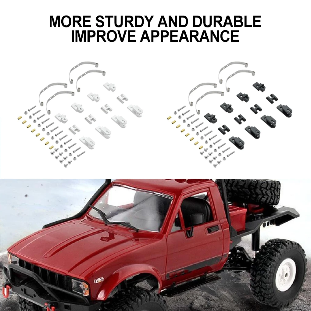 알루미늄 합금 강화 금속 업그레이드 메탈 부품 키트 1/16 WPL C14 C24 B14 B24 B16 RC 자동차 부품 RC 자동차 액세서리 블랙