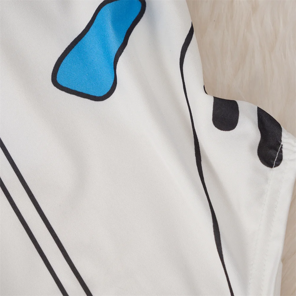 أفرول بدون أكمام بنصف ياقة عالية مطبوع عليها رسوم كرتونية ، ملابس داخلية بقصة ضيقة ، أفرول ضيق ، بيجامة ، بدلات رياضية لطيفة ، موضة جميلة #3