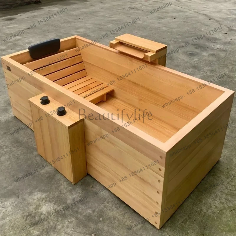 Hinoki Wood Bath Barrel Bathing Tub Wooden Bathtub Bath Basin