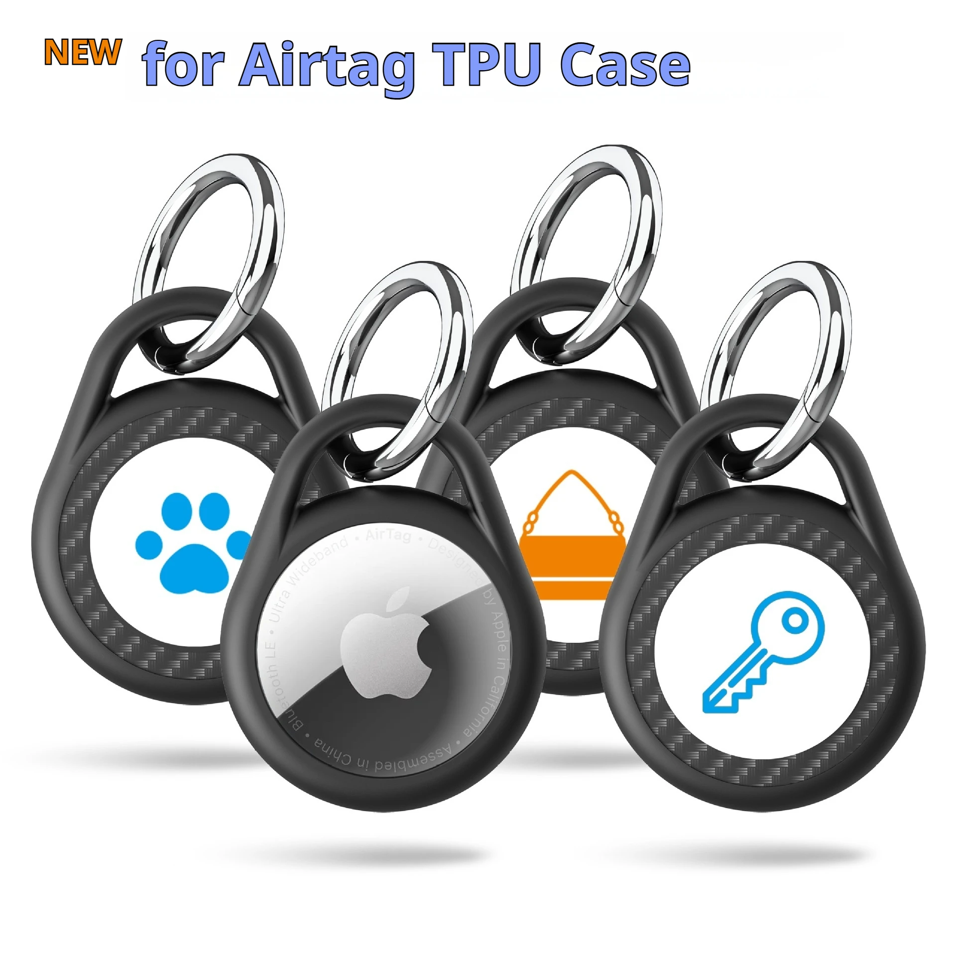 

Держатель AirTag для Apple Air Tag, водонепроницаемый защитный чехол из ТПУ с металлическим брелоком для детей, чемодан для домашних животных, рюкзак, ключи