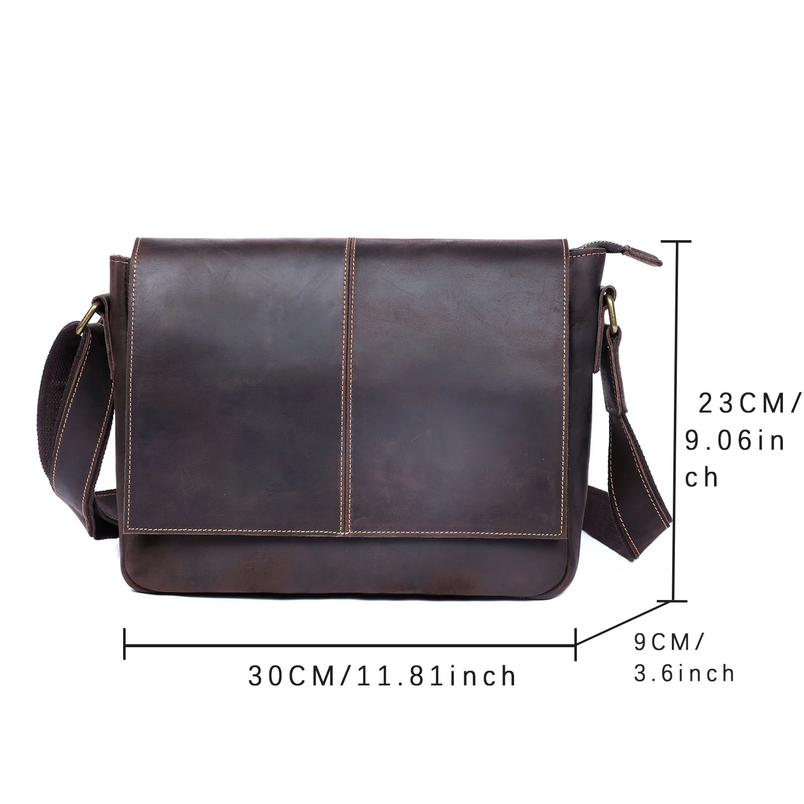 Vintage Herren-Aktentasche aus echtem Leder, 15-Zoll-Laptoptasche, Messenger-Taschen für Arbeit und Business, Crazy Horse Rindsleder-Handtasche für Männer, La – Detail 3