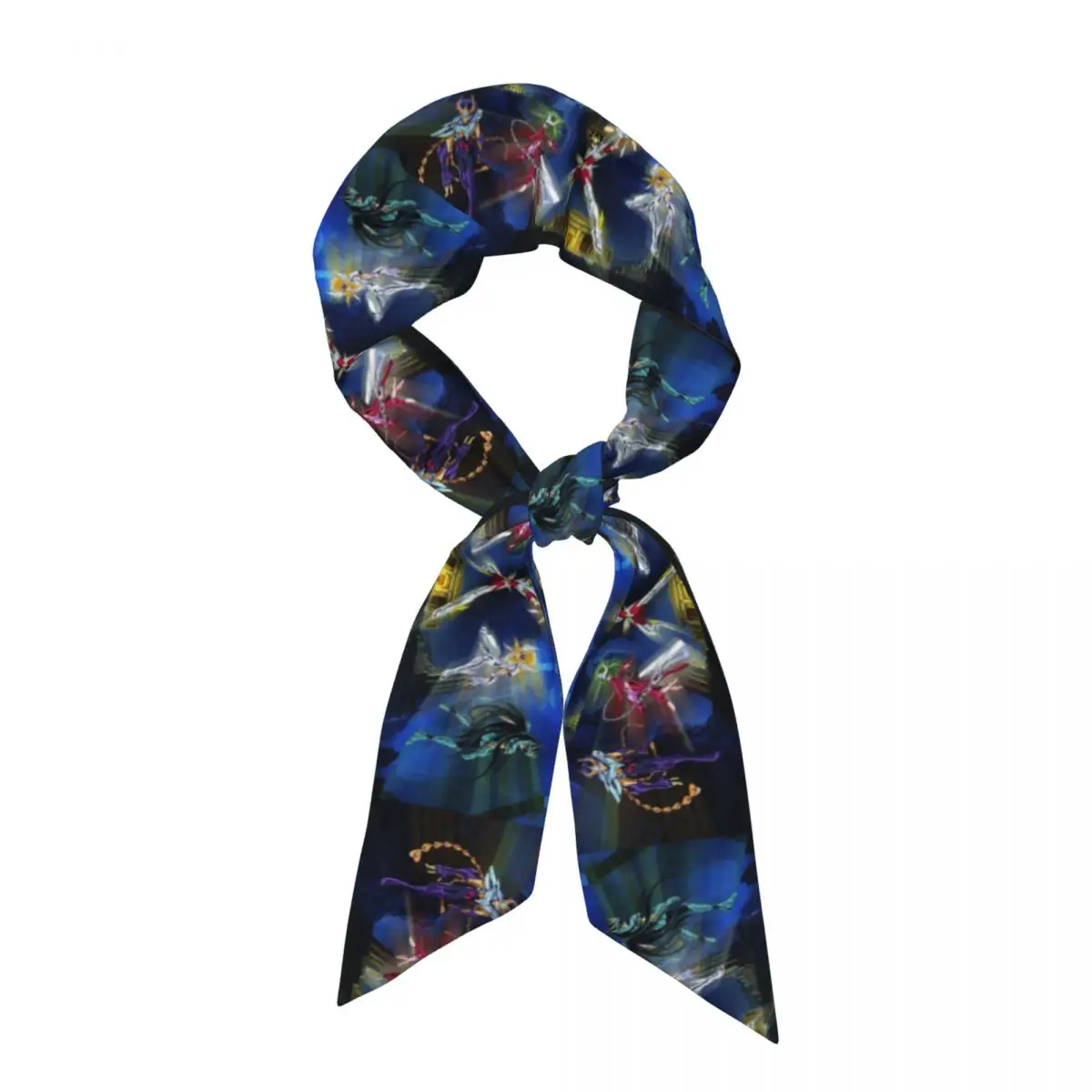Saint Seiya Knights Of The Zodiac (3) Women Long Narrow Scarf Silky Skinny Scarf Multi-use Neck Head Wrap for Office Daily Party