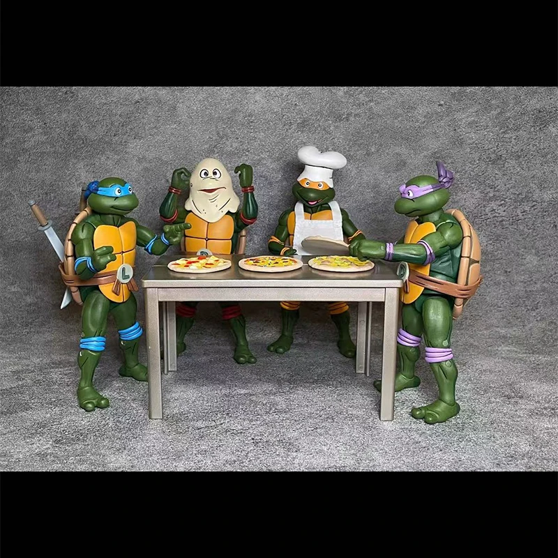 Teenage Mutant Ninja Turtles Pizza Club Leonardo Da Vinci Anime Action Figure Raphael Model Ornament Toys Collection Boys Gifts