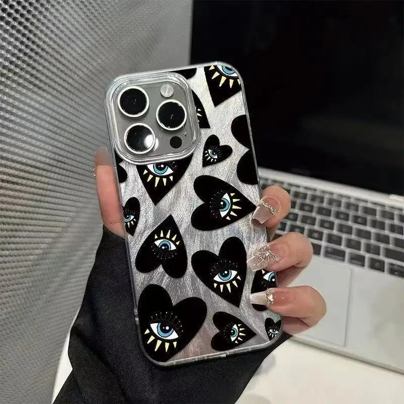 

Fashionable Love With Black Eyes iPhone Case For iPhone 16 15 14 13 12 11 Pro Max XR XS MAX 7 8 PLUS Shake Proof Laser Cover
