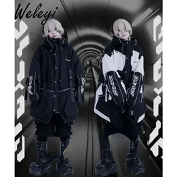 Japanese Style Clothes Harajuku Mine Parkas Coat Women 2024 Spring New Subculture Punk Loose Long Sleeve Cotton Padded Jackets