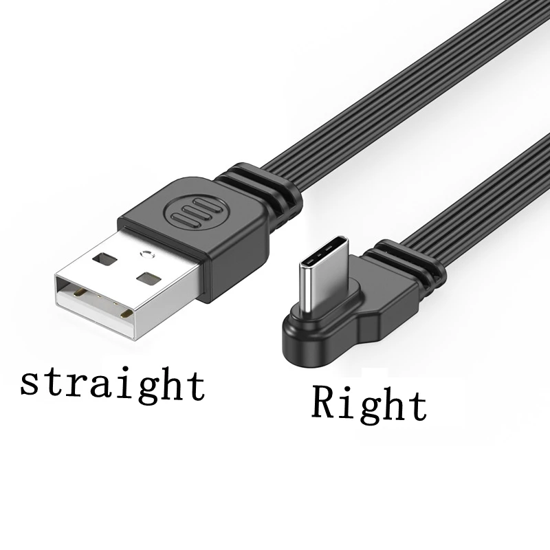 10CM-100CM Flat Flexible straight&Up & Down & Left & Right Angled 90 Degree Usb Male to Type C Male charging and Data Cable - view 3