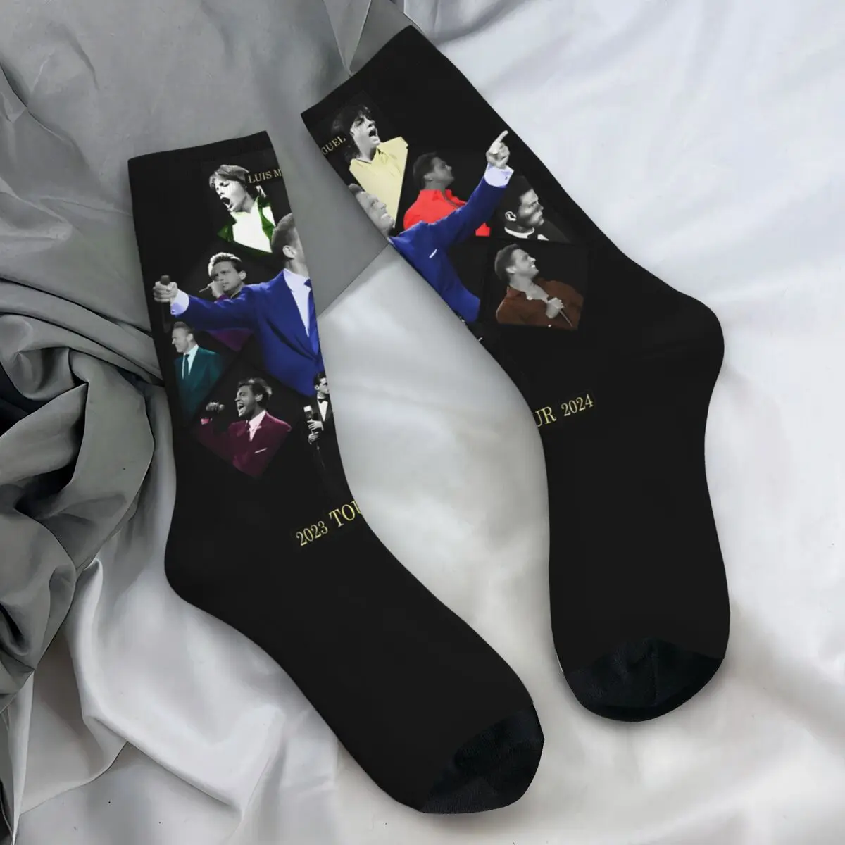 Men Socks Luis Miguel Tour 2024 Stockings Winter Modern Medium Soft Socks Design Outdoor Anti Sweat Socks