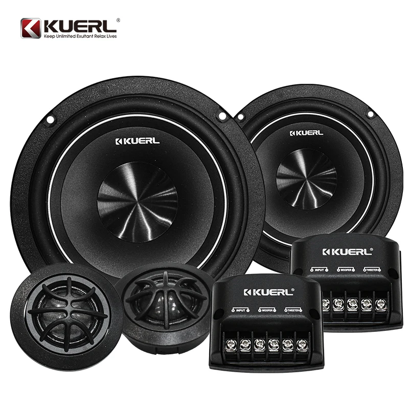 6.5 Inch 2-Way Car Audio Component Speaker New Design 4 Ohm Max 160W 25mm ASV 91DB PP Nitrile rubber edge Subwoofer Speaker set