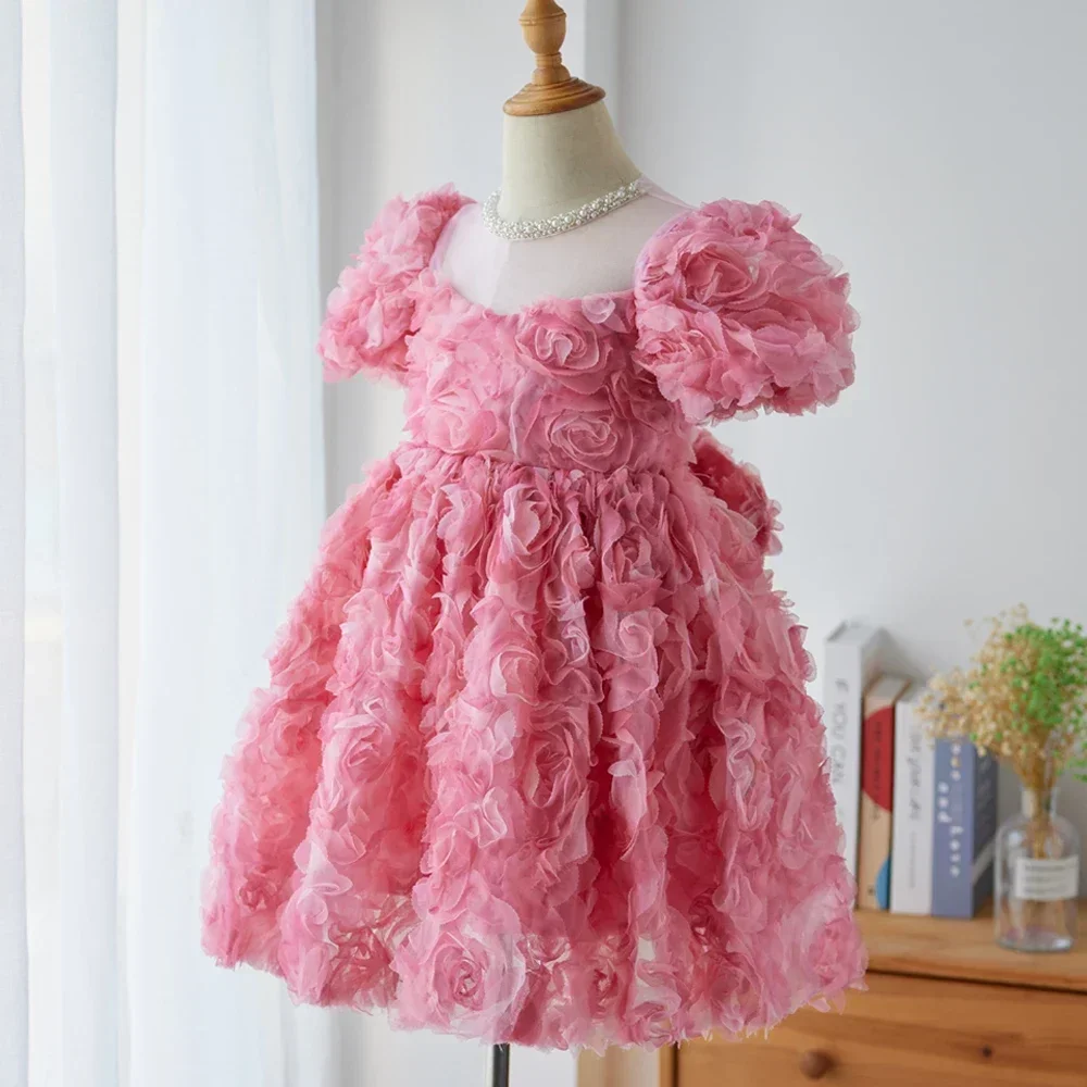 New Kids Dresses For Baby Girl Clothes Children Clothing Flower Princess Costume Evening Party Gown for Girls Bow Formal Dress