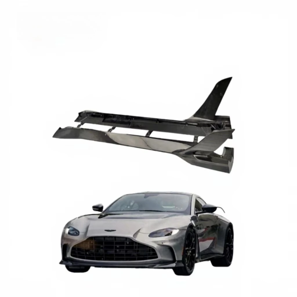 Exterior Accessories Car Side Skirt Extension Dry Carbon Wide Body Kit Polished Finish  V12 Vantage-Protection