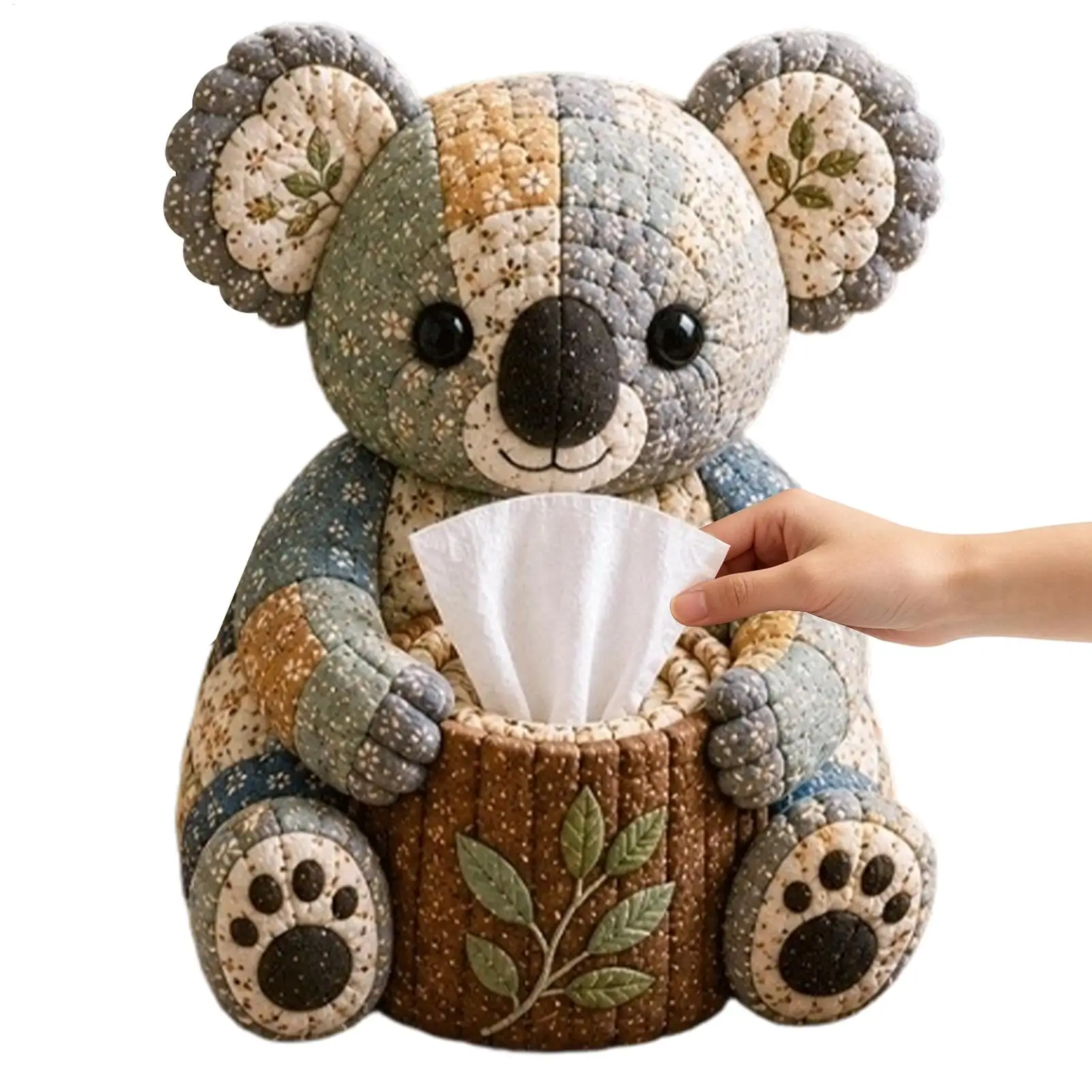 Cute Jungle Animals Creature Vintage Patchwork Tissue Box DIY Pack Handmade Quilt Napkin Cover Leisure Hobby Table Decor Gifts