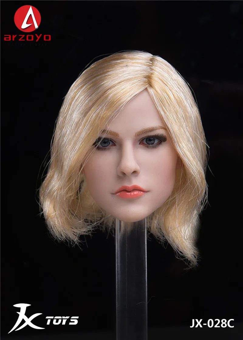 JX-028 1/6 Scale Avril Head Sculpt Carving Model Fit 12'' Female Soldier Action Figure Body Dolls