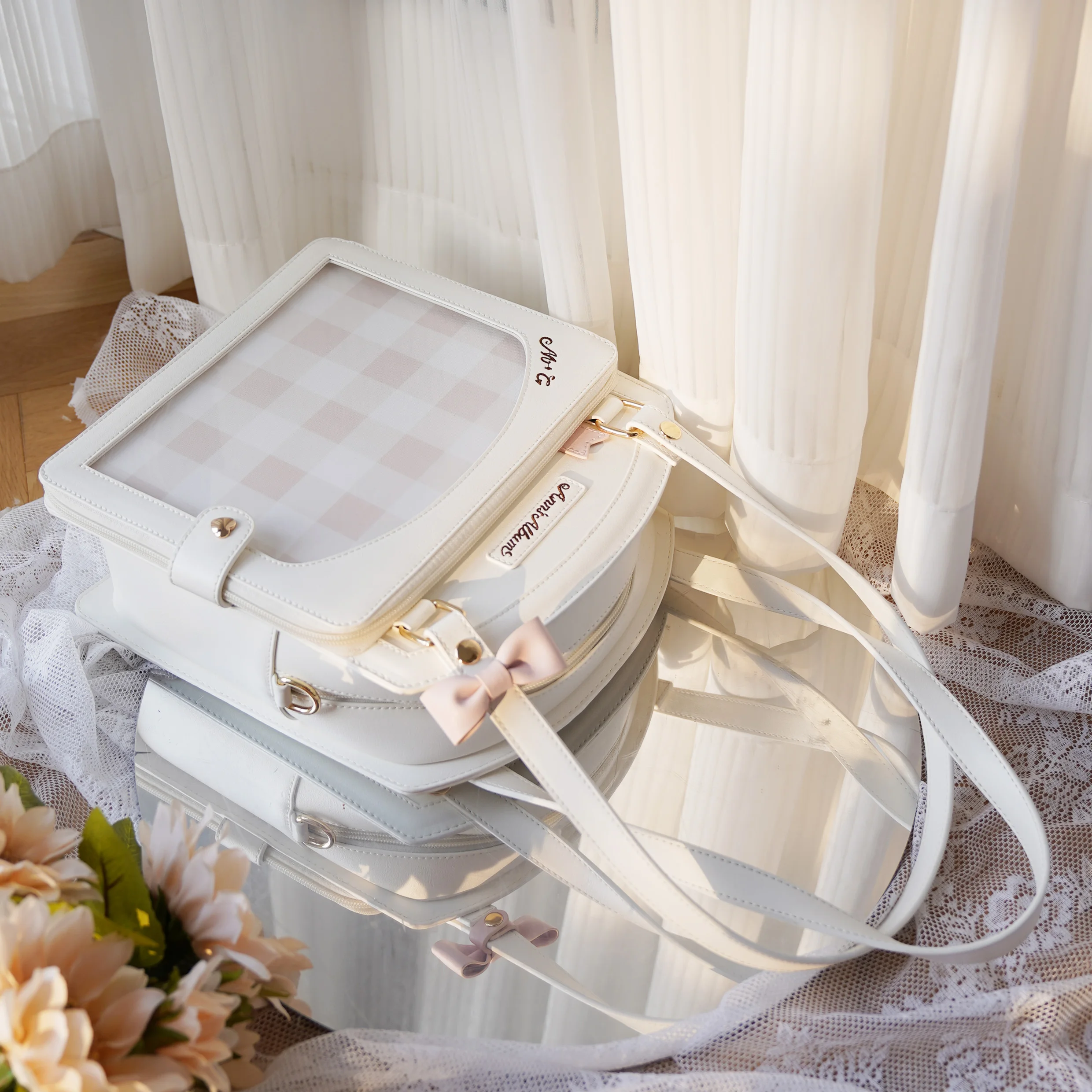 حقائب كتف شفافة منقوشة بتصميم فاخر تناسب الموضة Y2k حقيبة Ita الجمالية للنساء حقائب يد عصرية عبر الجسم