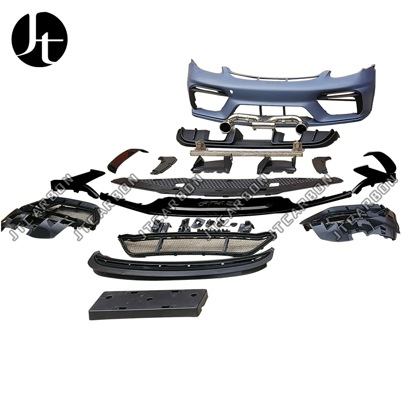 New Car Body Kit for  718 Cayman Boxster Modification GT4 Front Rear Bumper Tail Wing Rear Spoiler PP Material