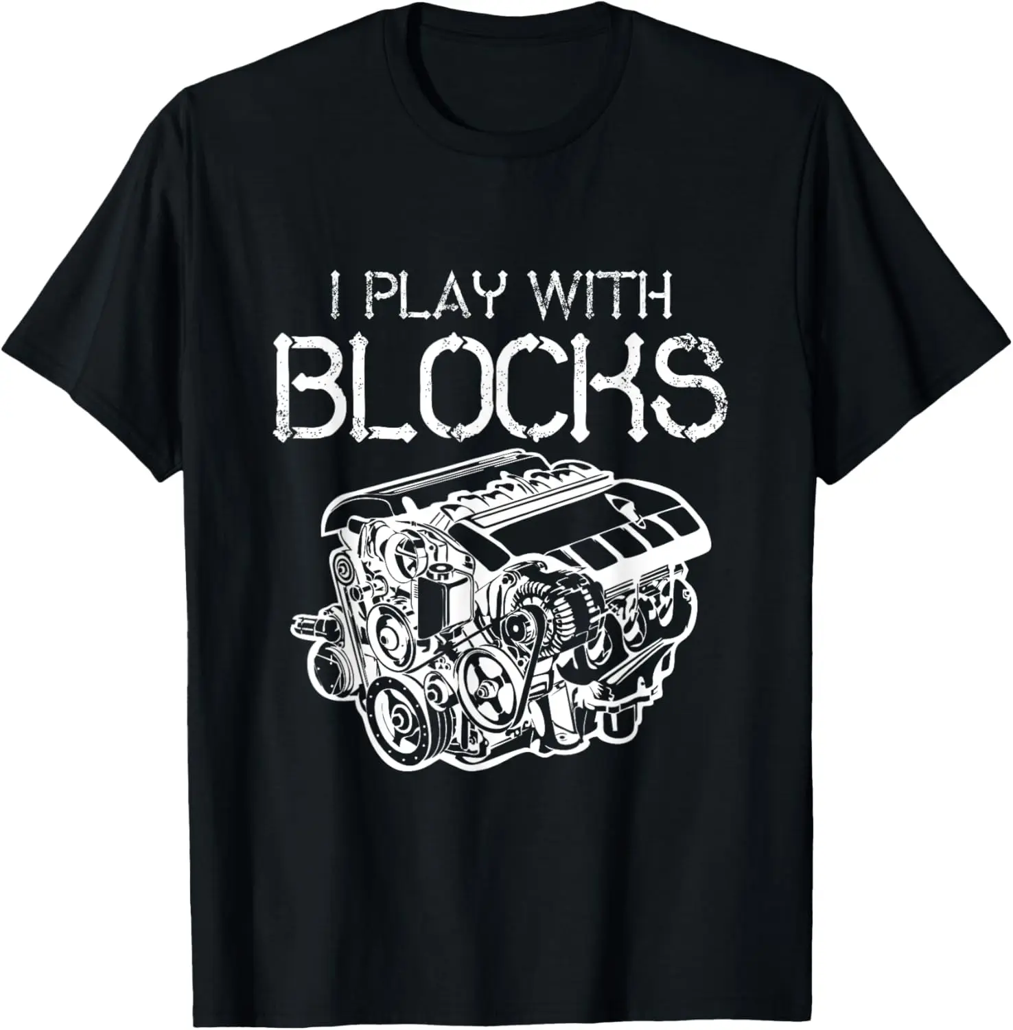 T-shirt Je joue avec des blocs de nuit de mécanicien, cadeau de mécanicien de voiture