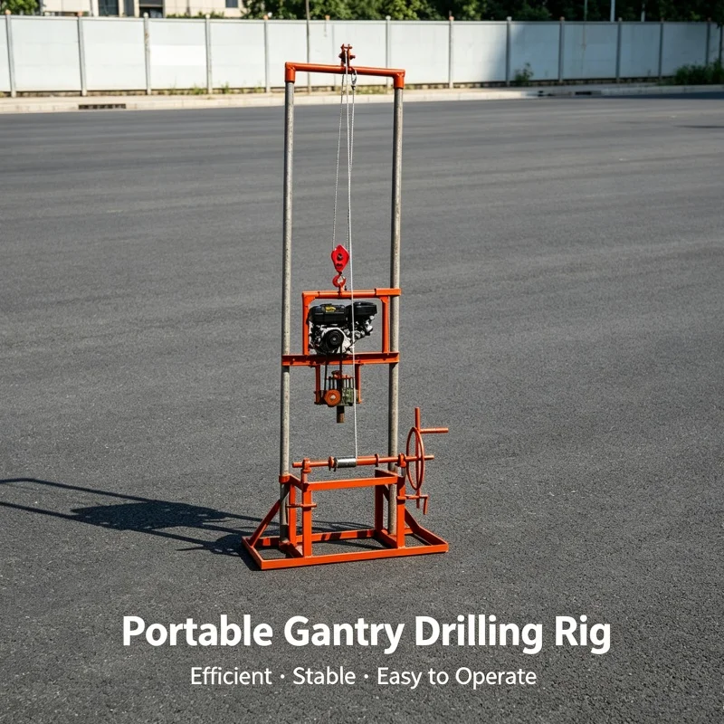 Customized Gantry‑frame Small Water Well Drilling Rig, Drilling Equipment for Farmer Orchard Irrigation