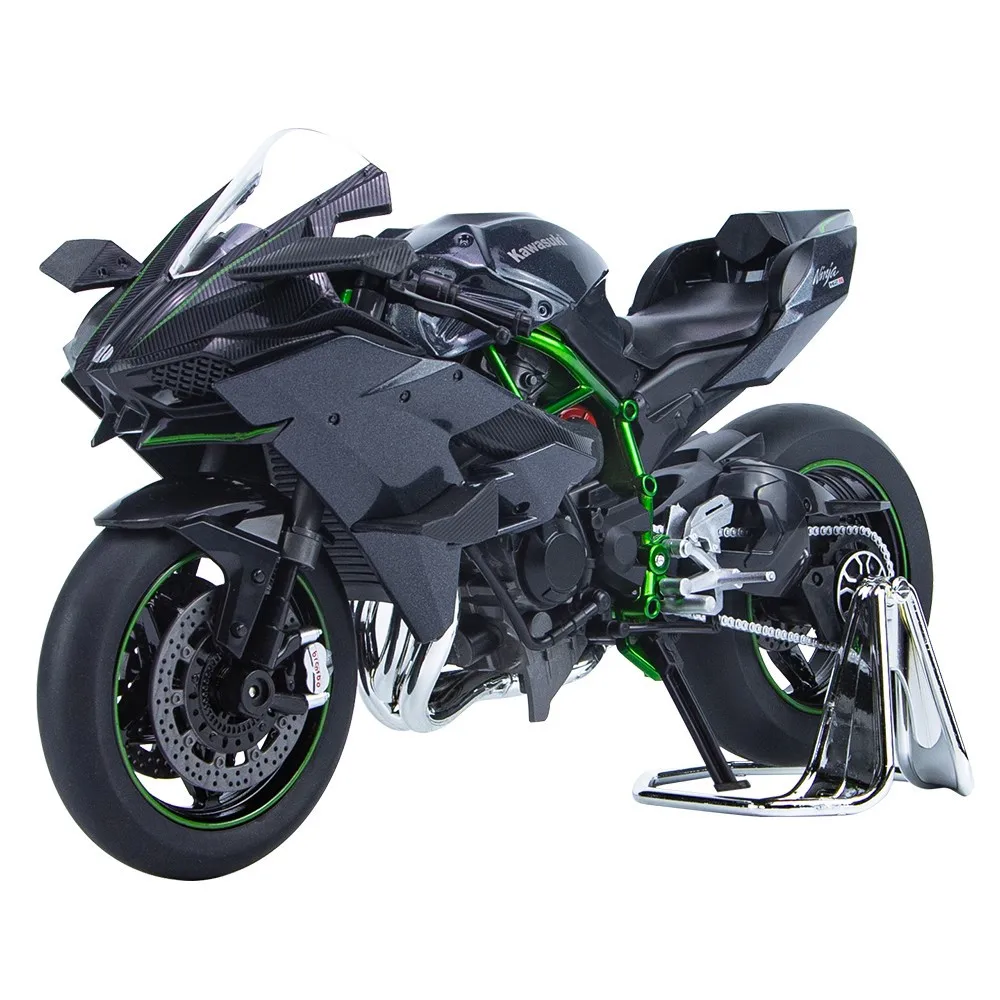 1:9 Kawasaki Ninja H2R Toy Motorcycle Diecast Metal Large Size Model Racing Sound & Light Collection Gift Boy Children M16