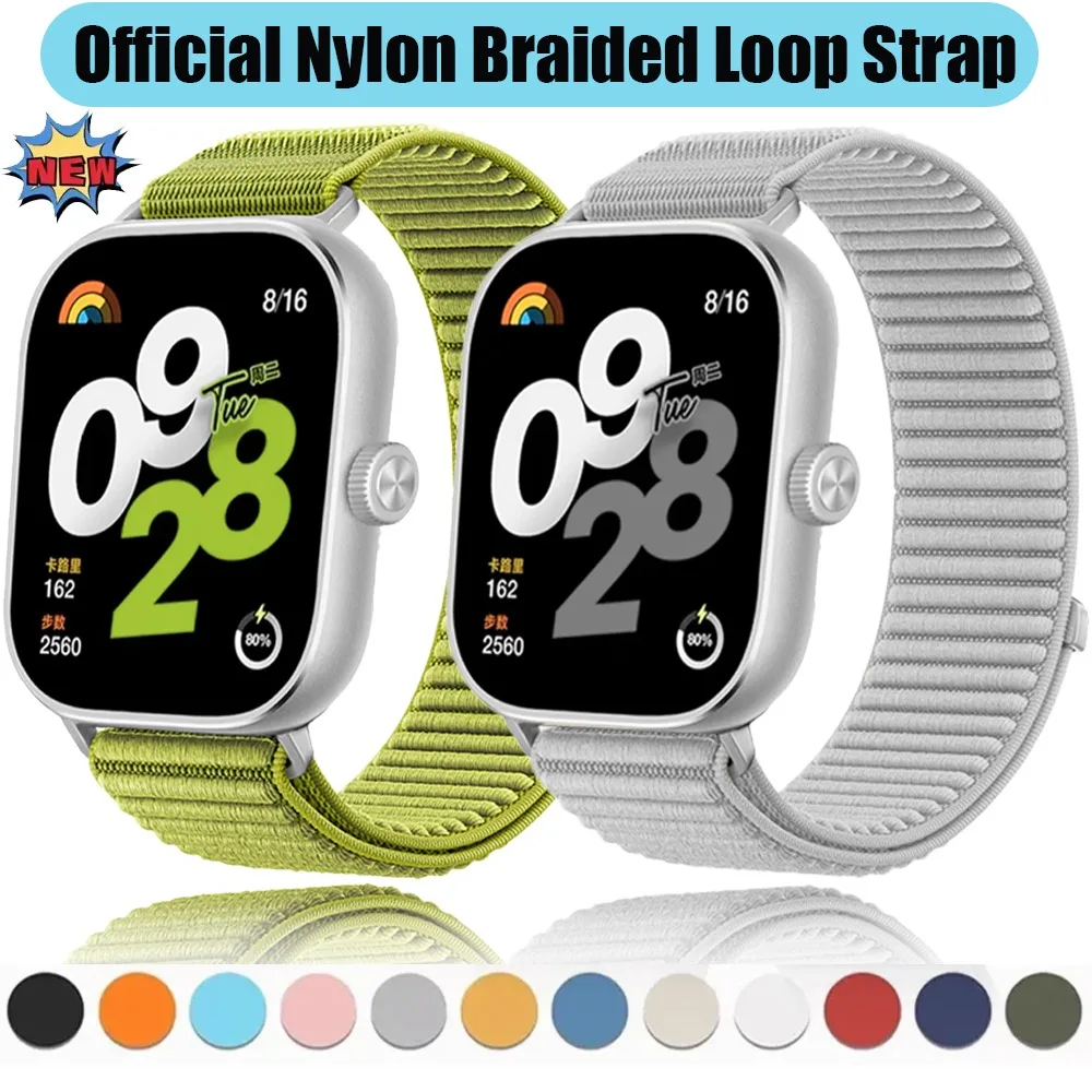 Offizielles Nylon-Geflechtarmband für Redmi Watch 6 5 4 Metallverschluss-Armband Xiaomi Mi Band 9 Pro 8 Pro Atmungsaktives Armband