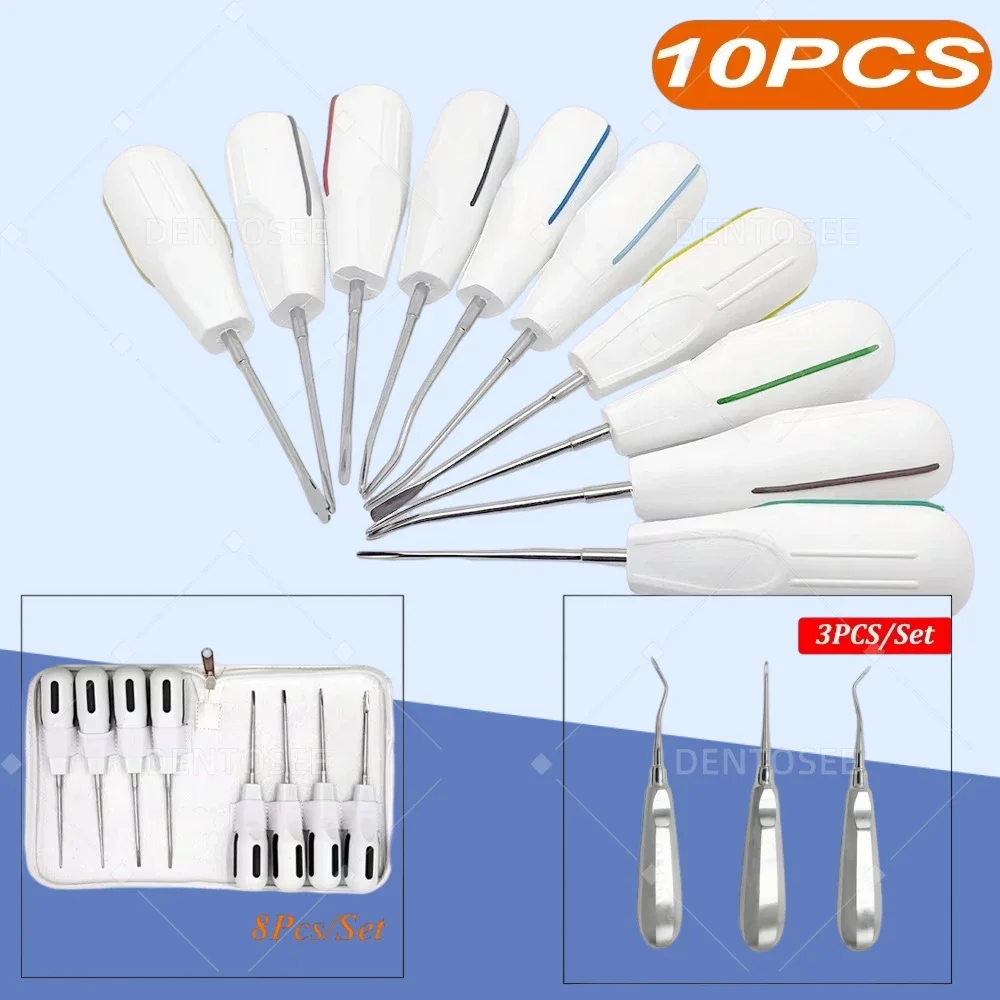 Multiple Types Dental Root Fragment Luxating Elevators Tooth Extraction Dental with Plastic Handle dental boosters