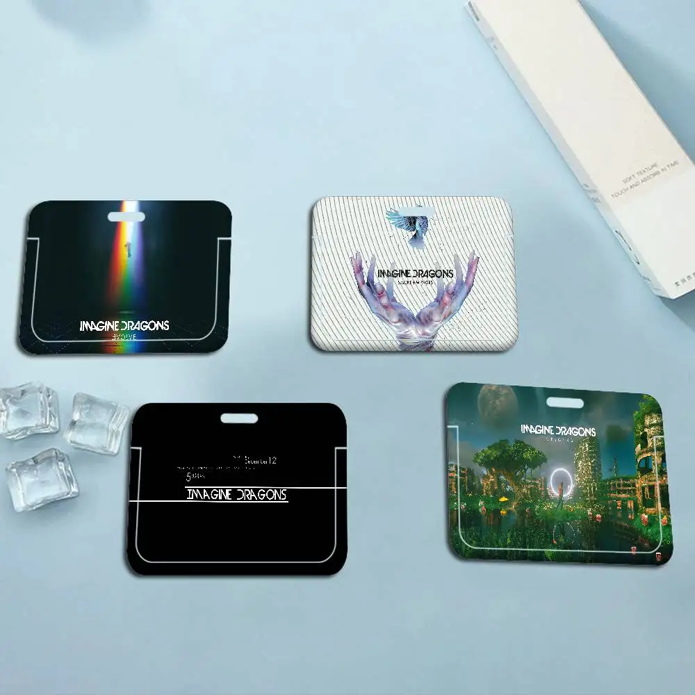 Cordón para tarjetas de identificación con diseño de Hot Music I-Imagine D-Dragons, para reuniones de negocios, visitas, tarjetas de acceso, funda protectora para tarjetas de identificación