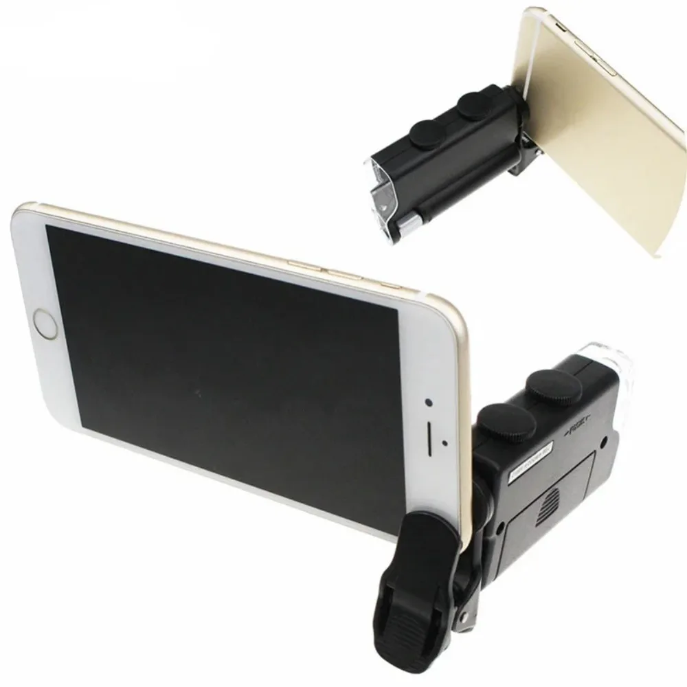 60x-100x Zoom LED Microscope Magnifier Micro Mobile Phone Lens Camera With Universal Clip For IPhone Samsung Huawei