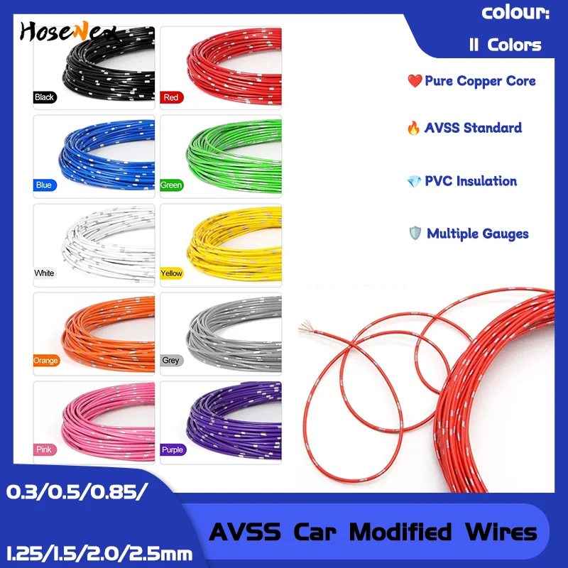 

Automotive-Grade 0.3-2.5mm Pure Copper AVSS Car Audio Wire for Easy Installation Low Resistance in Speaker Harness 5-20m Lengths