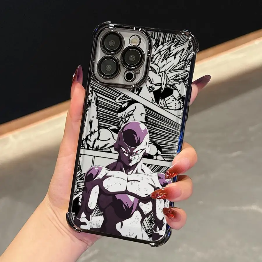 Dragons Balls Friezas Gokus Plating Phone Case For iPhone 17 17e 16e 16 15 14 13 12 11 Pro Max Mini Air Plus Anti-Fall Airabag view 5