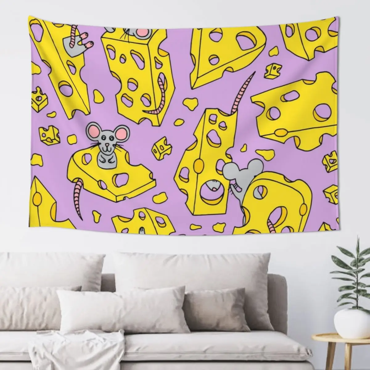 

Mice and Swiss Cheese || Purple Palette || Kitchen || Abstract Animals Tapestry Home Supplies Tapestry