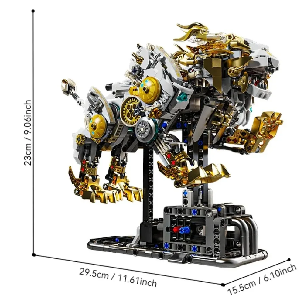 MOC Mechanical Lion Building Blocks Set Creative Technical Bricks With Movable Parts DIY Assembly Kit For Adults Children Gift