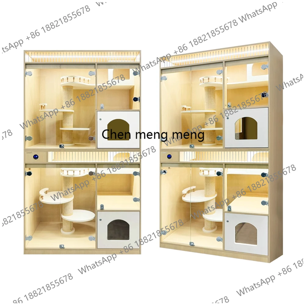 Cat Cage Villa Solid Wood Cat Breeding Cabinet Pet Store Foster Display Cabinet