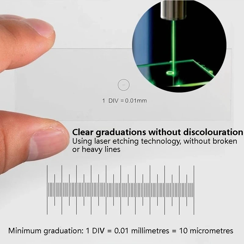 0.1mm Metallographic Calibration Scale Slide 2 Graticule Calibration Ruler Plate 0.01mm Microscope Stage Micrometer