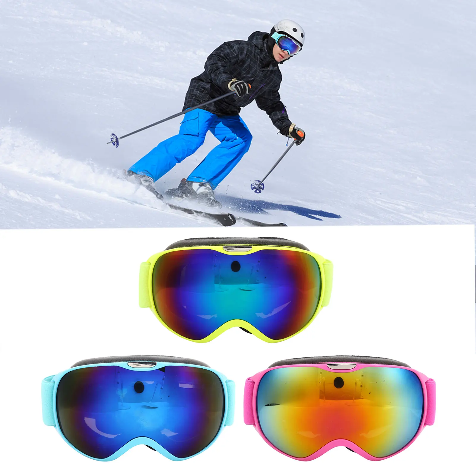 نظارات التزلج المضادة للضباب والرياح طبقة مزدوجة PC عدسة تسلق الثلوج نظارات رياضية للأطفال نظارات رياضية الثلج #4