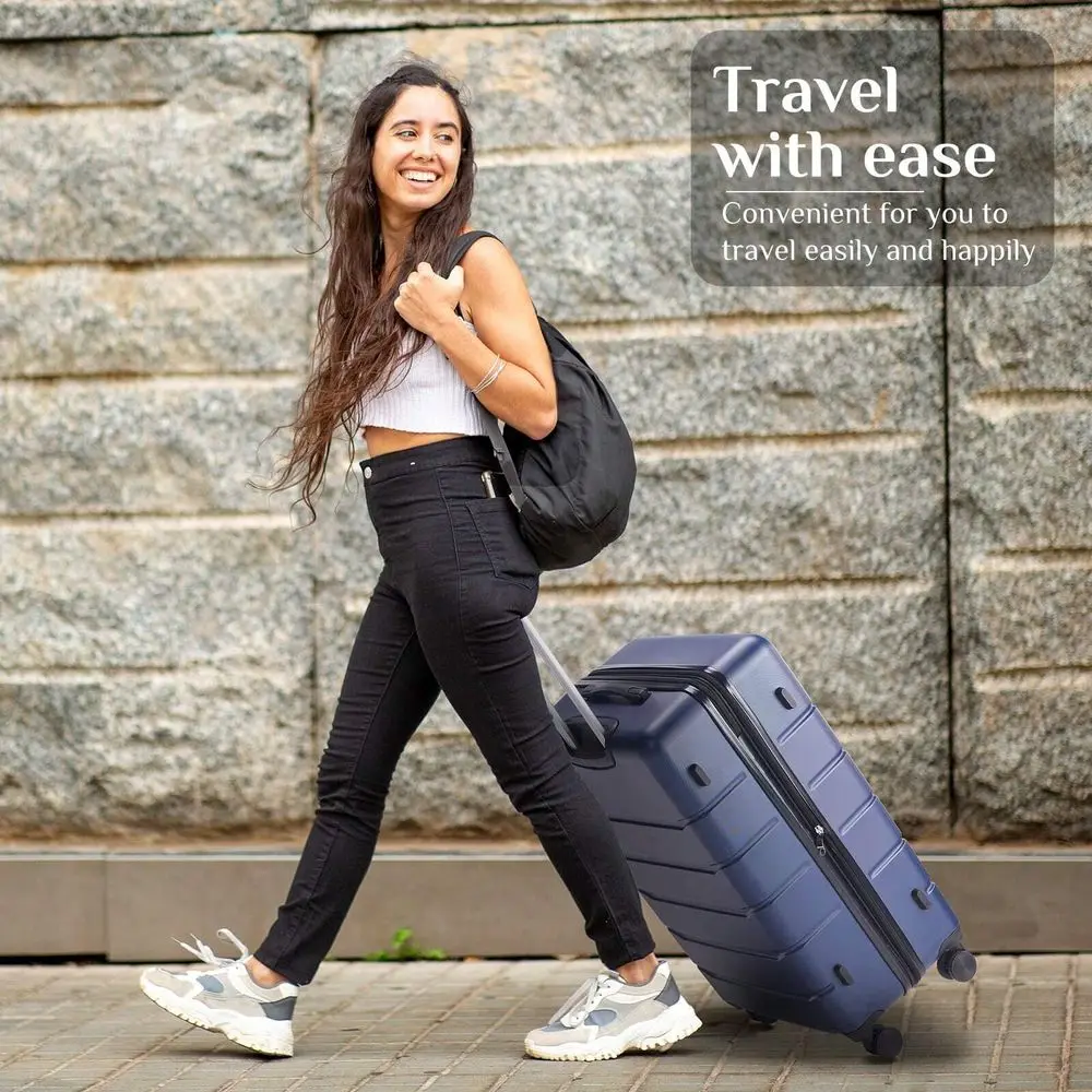 

Чемодан OLIXIS CarryOn, 28-дюймовый жесткий чемодан на колесиках для путешествий, расширяемый, легкий, с вращающимися колесами, замком TSA, Lugga