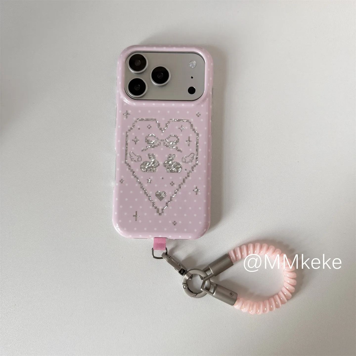Korean Ins Pink Sweet Girl Rabbit Shining Phone Case For iPhone Ultra 18 17 A 16 15 14 13 12 11 Pro 16 Plus Mini Y2K Cover