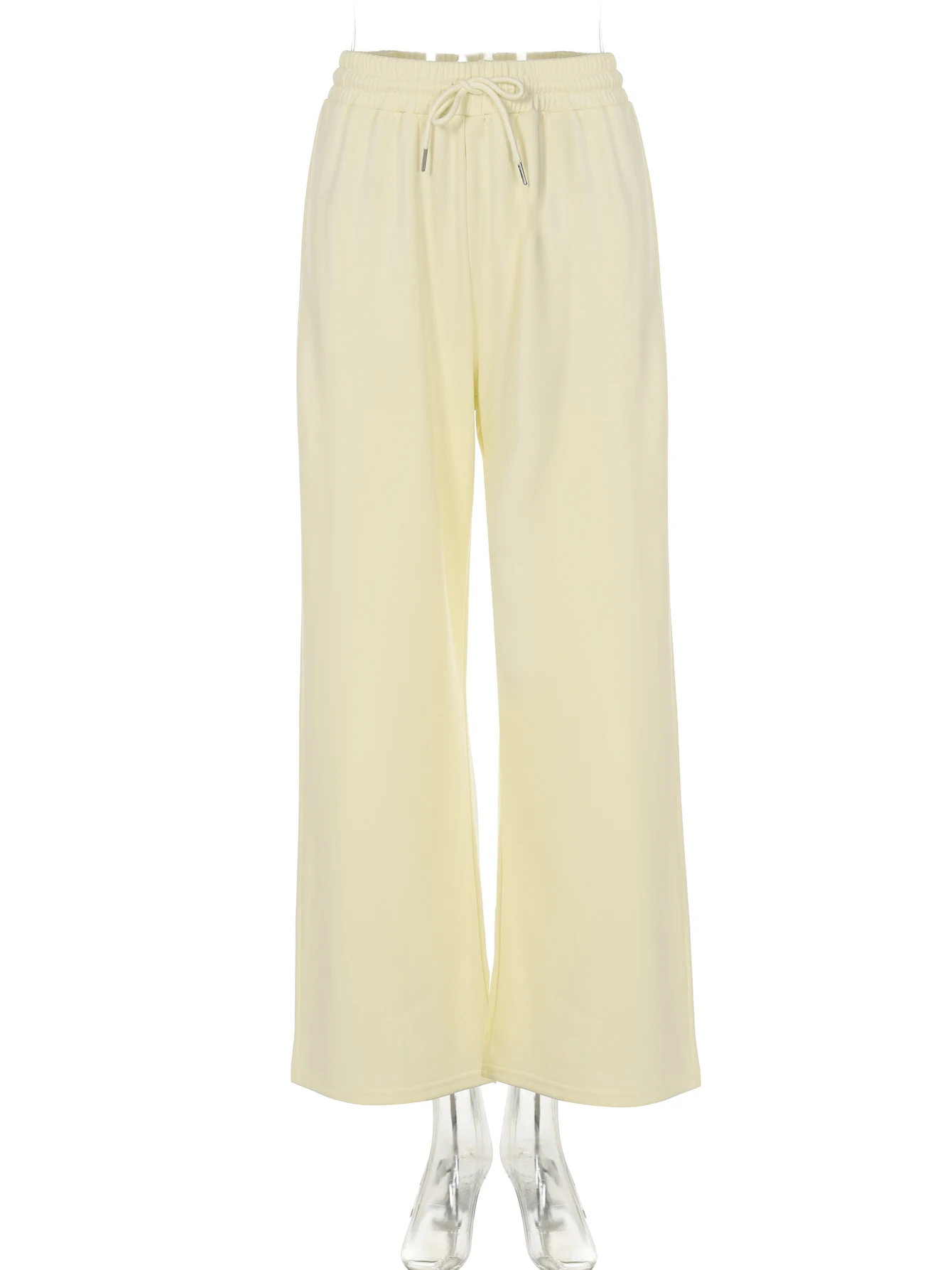 Dulzura 2025 الخريف الصلبة موضة عالية الخصر فضفاض الرباط السراويل الطويلة المرأة عادية تنوعا نادي الحفلات نمط الشارع الزي