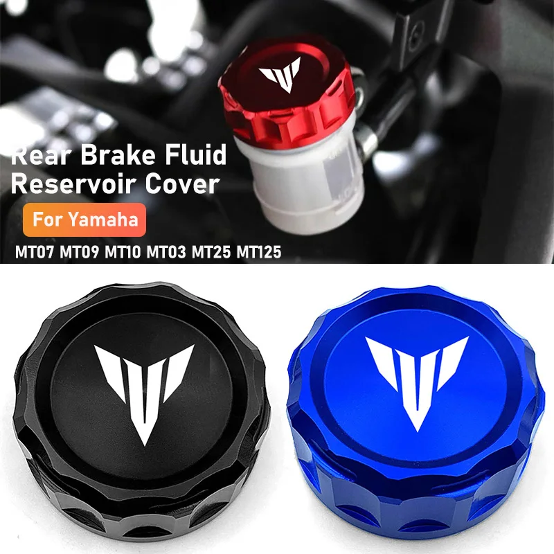 For Yamaha MT07 FZ07 MT09 SP FZ09 MT10 MT03 MT25 MT125 Motorcycle CNC Oil Tank Cap Rear Brake Fluid Reservoir Cover 2023 2024