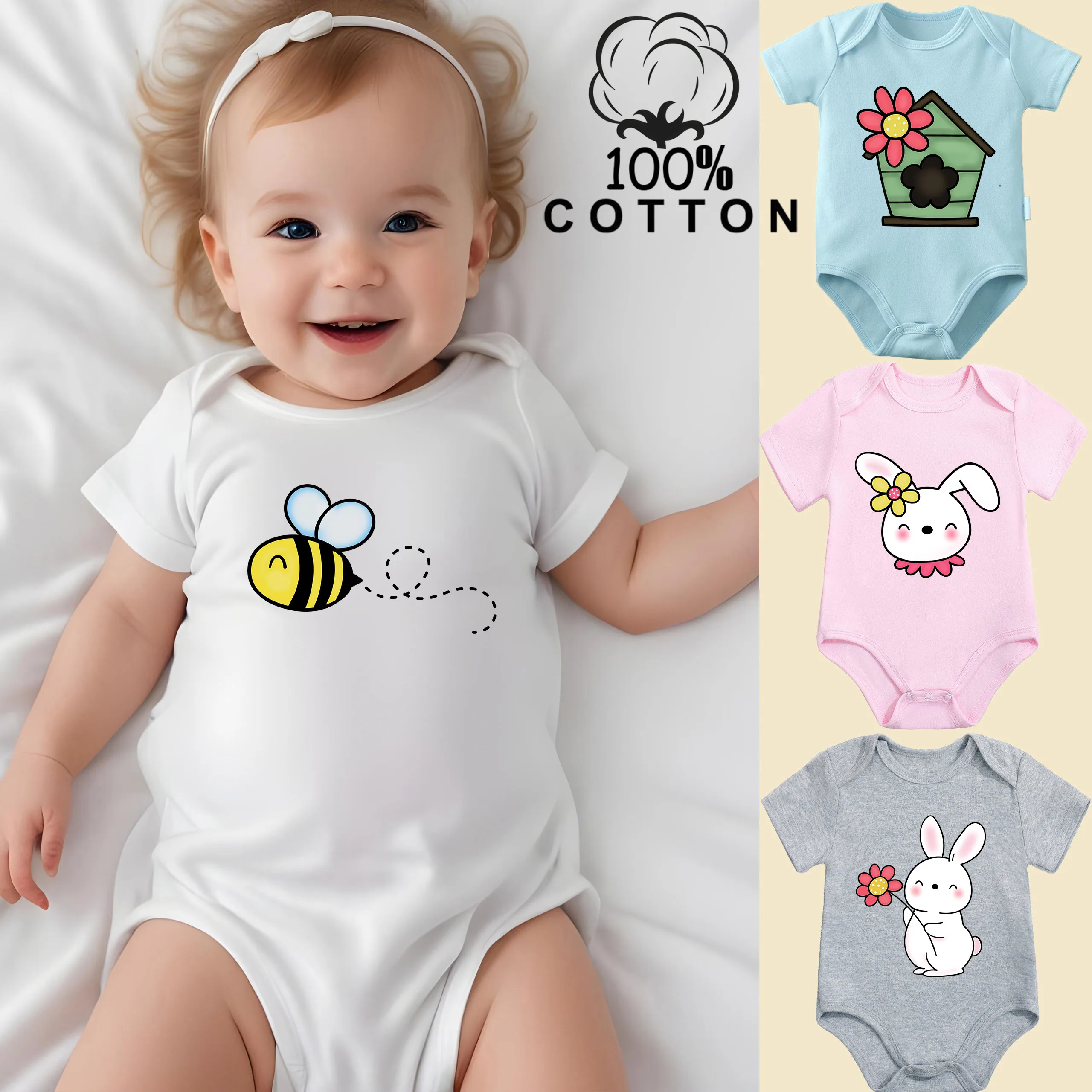 

Комбинезон из чистого хлопка для новорожденных с принтом «My Cute Babee», удобная одежда для малышей от 0 до 12 месяцев