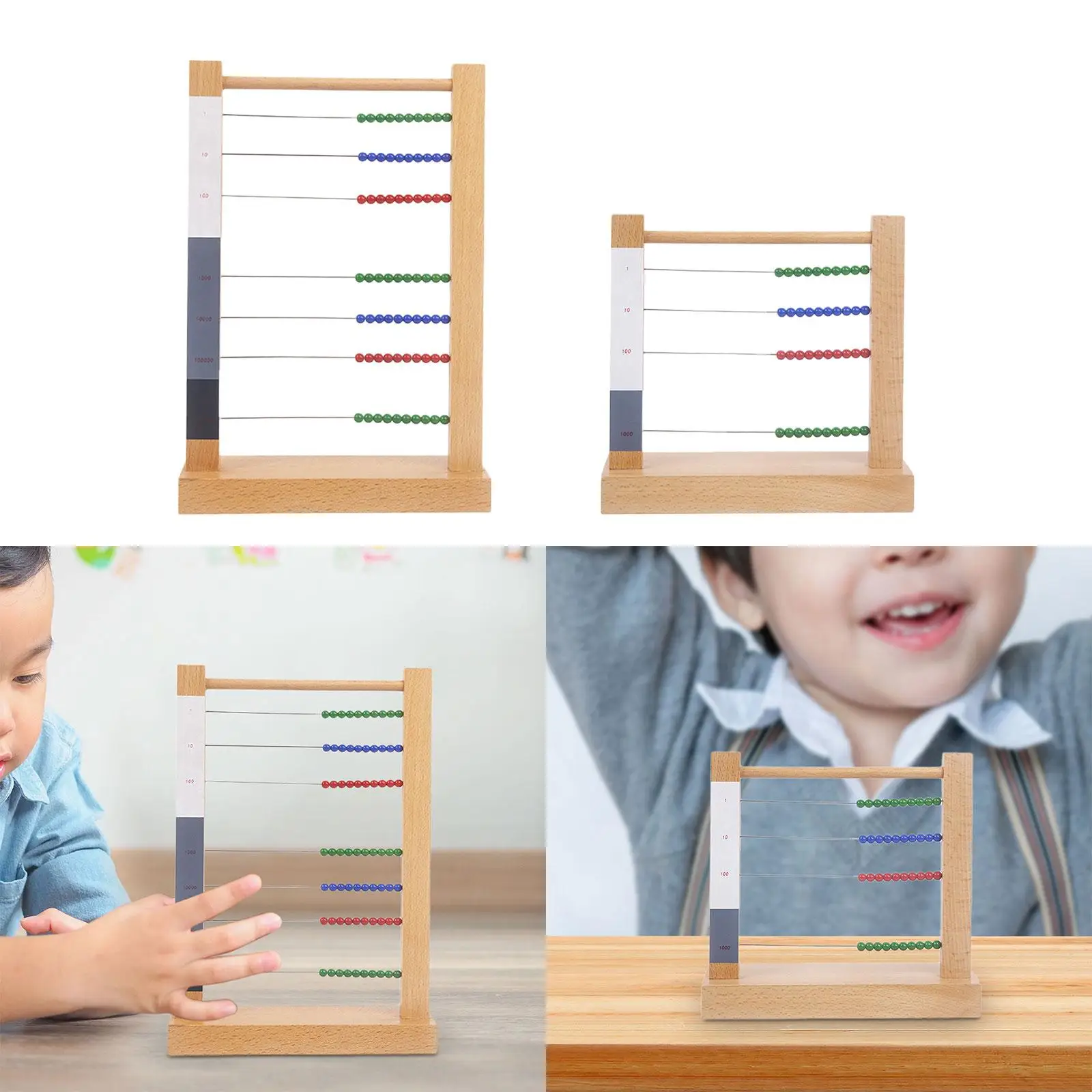 Wooden Abacus Toy, Counting Frame Toy Preschool Math Learning Toy Wooden Frame