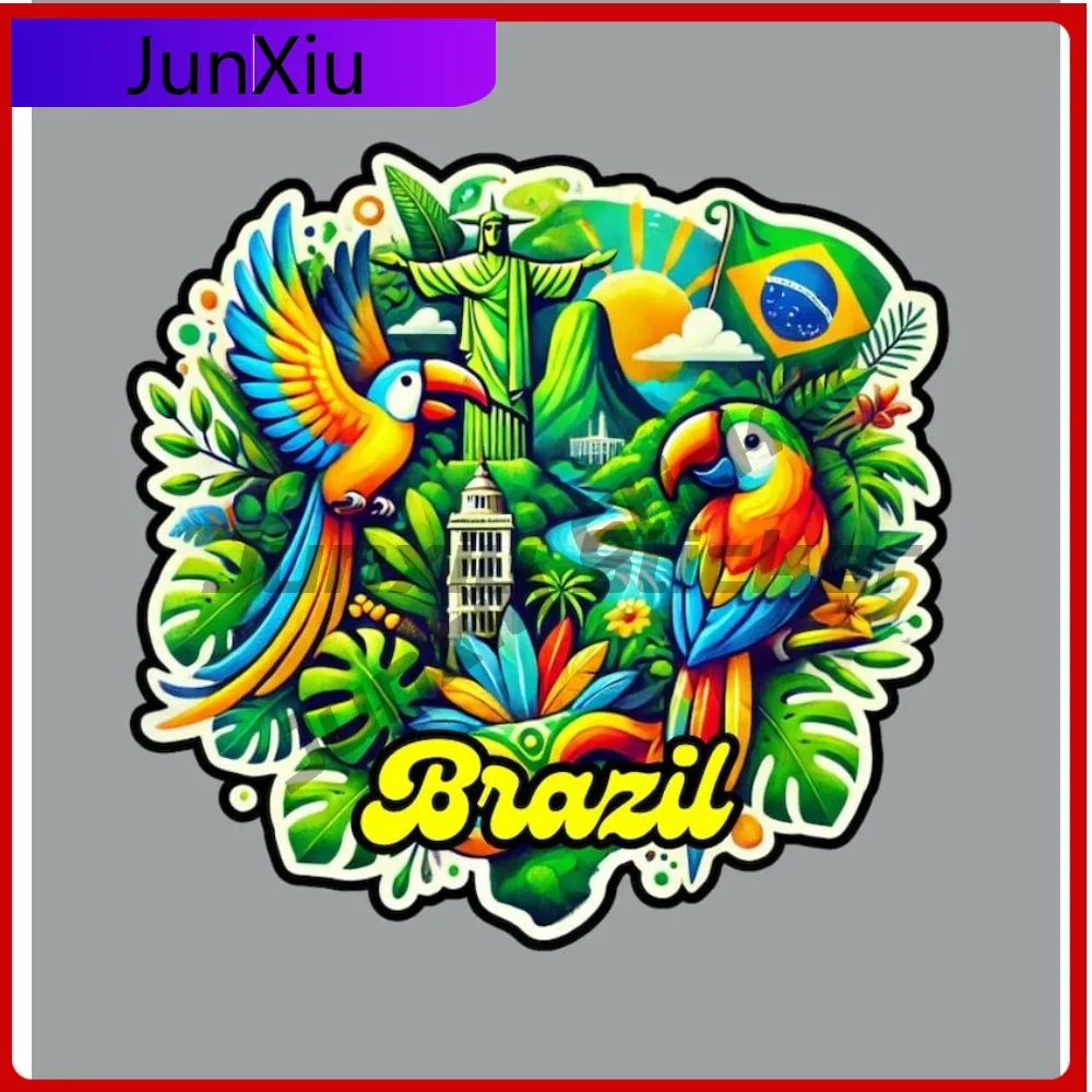 Brazil Occlusion Scratch Stickers Waterproof Custom Boat Decals Mirror Wall Sticker Camping Car Suv Window Sunshade Pvc Decal