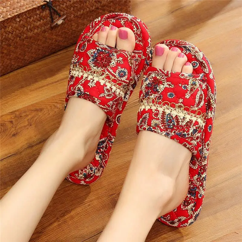 Japanese Style Cloth Sole Slippers, Wooden Floor, Silent Indoor Soft Sole, Machine Washable Cotton Home for Winter Women