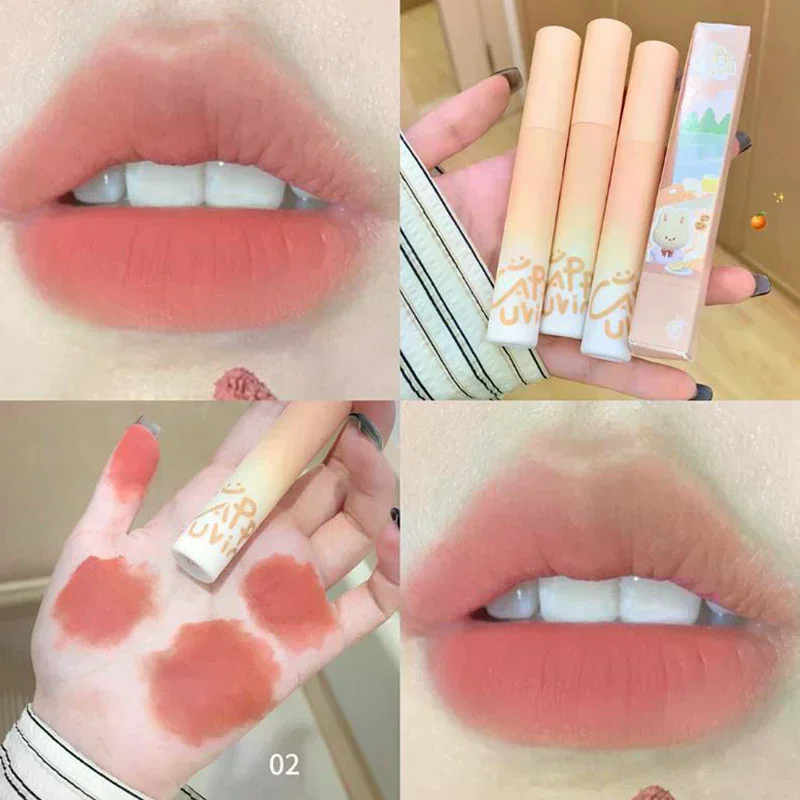 Cappuvini Zucca Albicocca Fango per labbra Velluto Crema per labbra Texture opaca Rossetto Sovrapposizione Base Colore Rosa Arancione Lucidalabbra Tinta Cosmetico