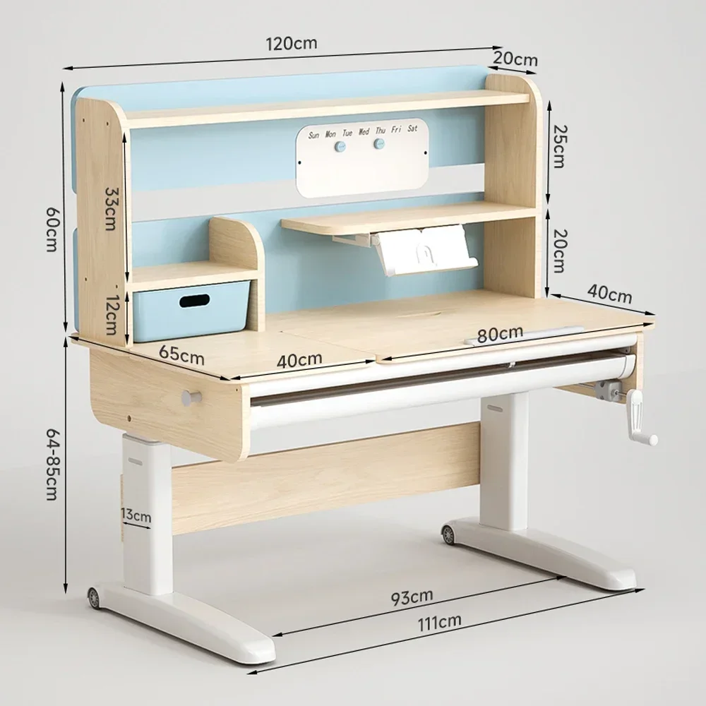 Tavolo da lettura intelligente per bambini con libreria mobili per la casa Set scrivania e sedia da studio per bambini regolabili in altezza