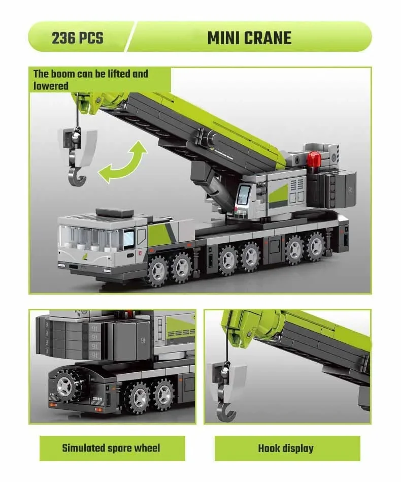 SEMBO BLOCK City Engineering Fahrzeug-Bausatz, MOC Bagger-Mischfahrzeug-Modell, Bausteine, Spielzeugauto, Geburtstagsgeschenke – Detail 6