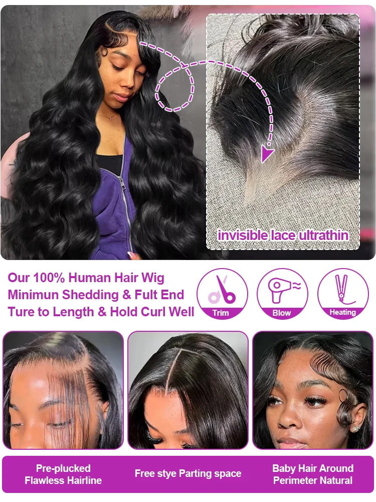 40 46 بوصة الجسم موجة 13x6 HD الدانتيل الباروكات الأمامية باروكة من شعر طبيعي البرازيلي 13x4 360 Hd الدانتيل شعر مستعار أمامي للنساء السود Preplucked