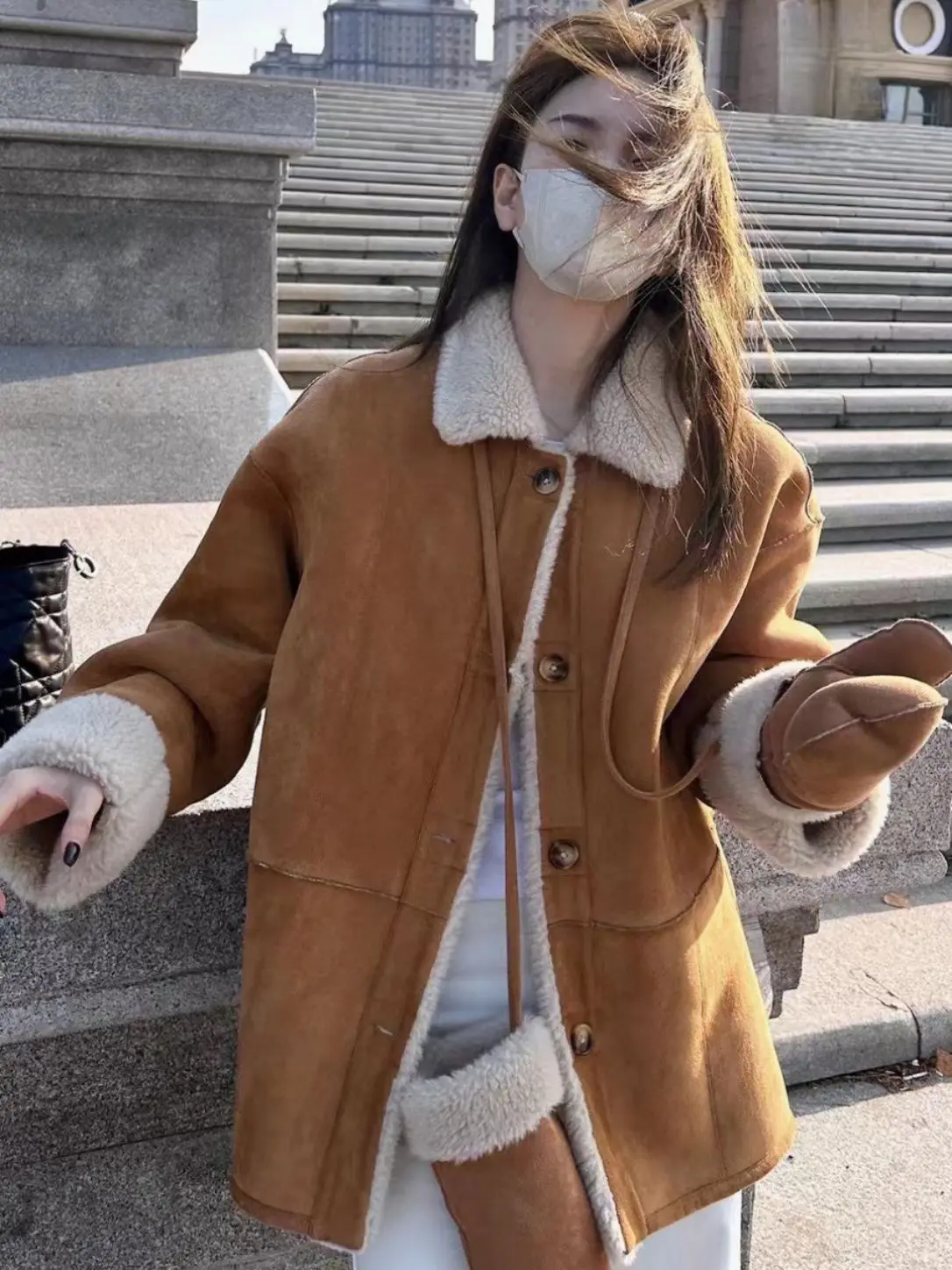 2025 Winter New Women's Lamb Clothing Casual Versatile Coat