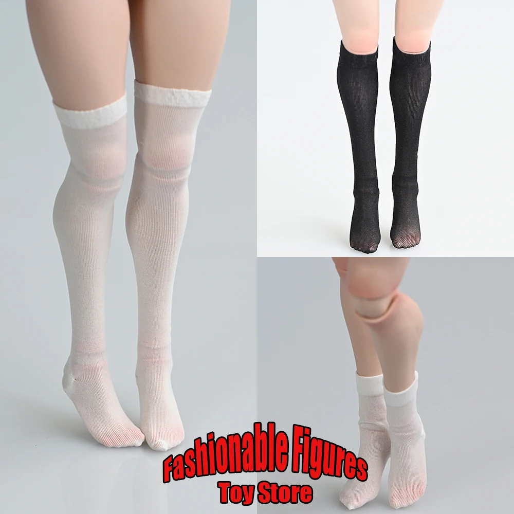 1/6 Women Soldier Stockings Korean JK Elasticity Black White Lolita Silk Socks Accessory For 12