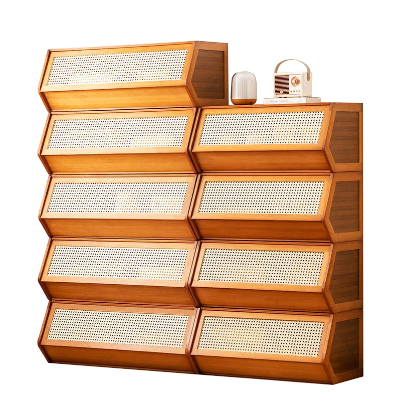 

Bookcase Shelf Living Room with Cabinet Door Locker Integrated Lattice Cabinet