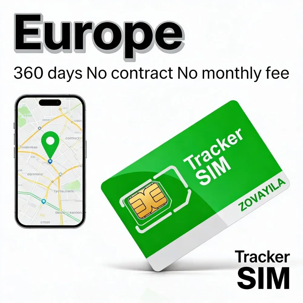 4G SIM Card for GPS Tracker for Europe No Contract 360MB/360 Days LTE Cat1 M2M Roaming for TK303F ST-902 C08 Etc.