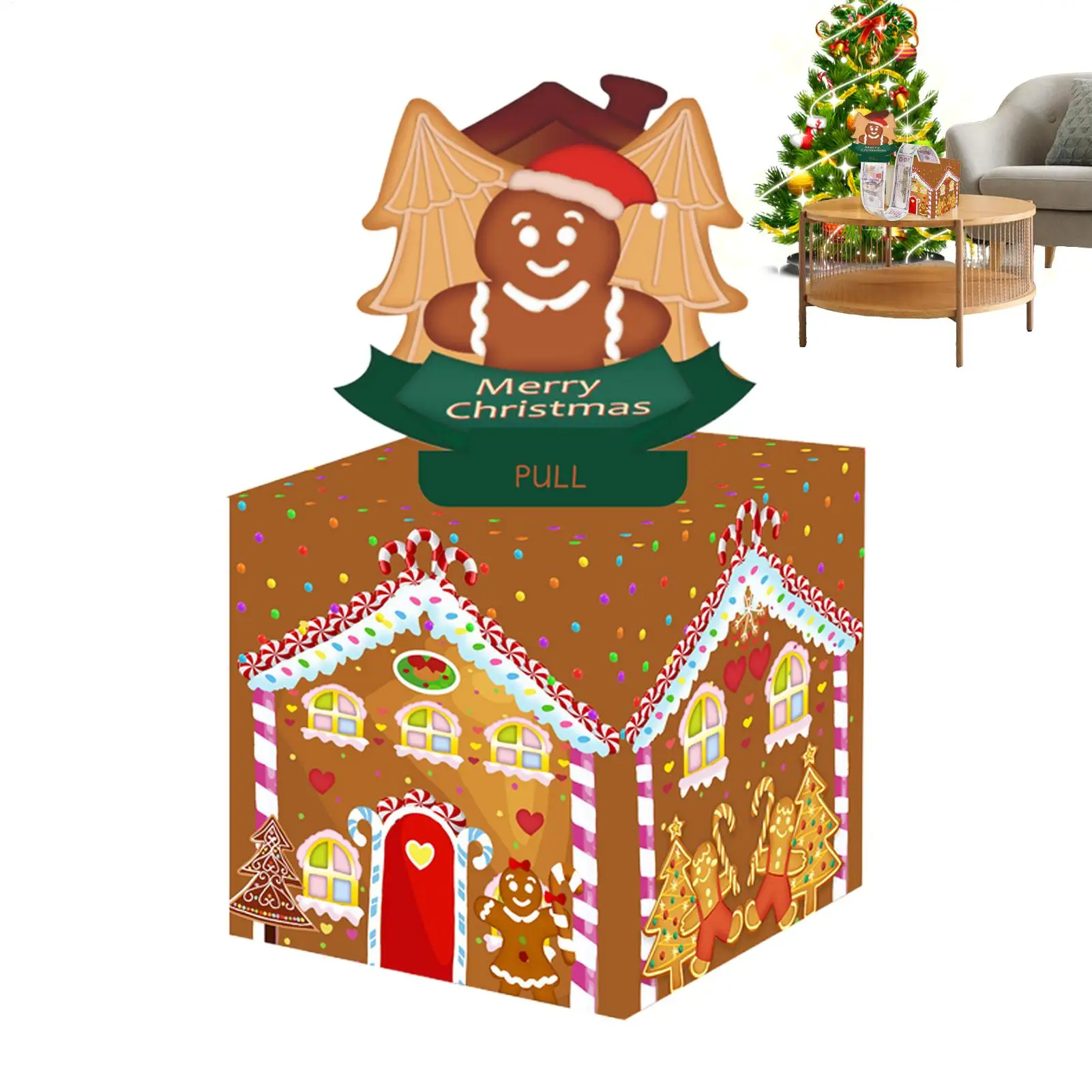 กล่องใส่เงินคริสต์มาสสำหรับใส่เงินสด กล่องใส่เงินตลกๆ สำหรับผู้ใหญ่ เด็กๆ ในเทศกาล งานรื่นเริง ครอบครัว